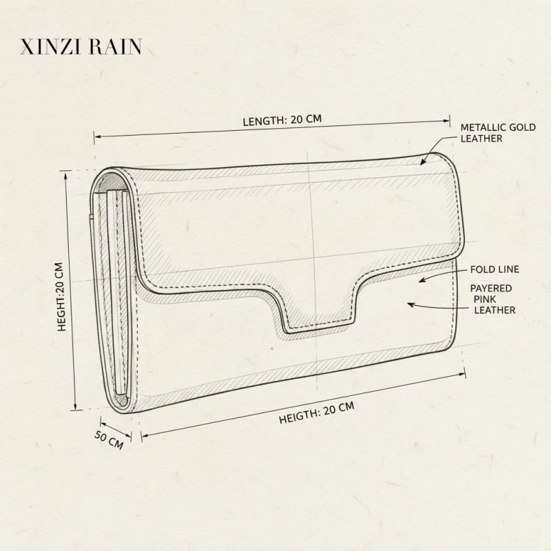 Custom Pink Metallic Leather Long Wallet | ODM Wallet Manufacturer