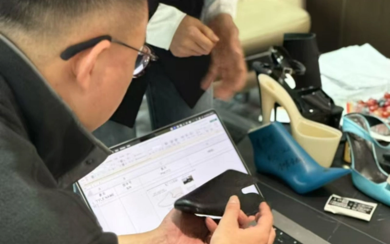 Designer sketching for Xinzirain shoe project