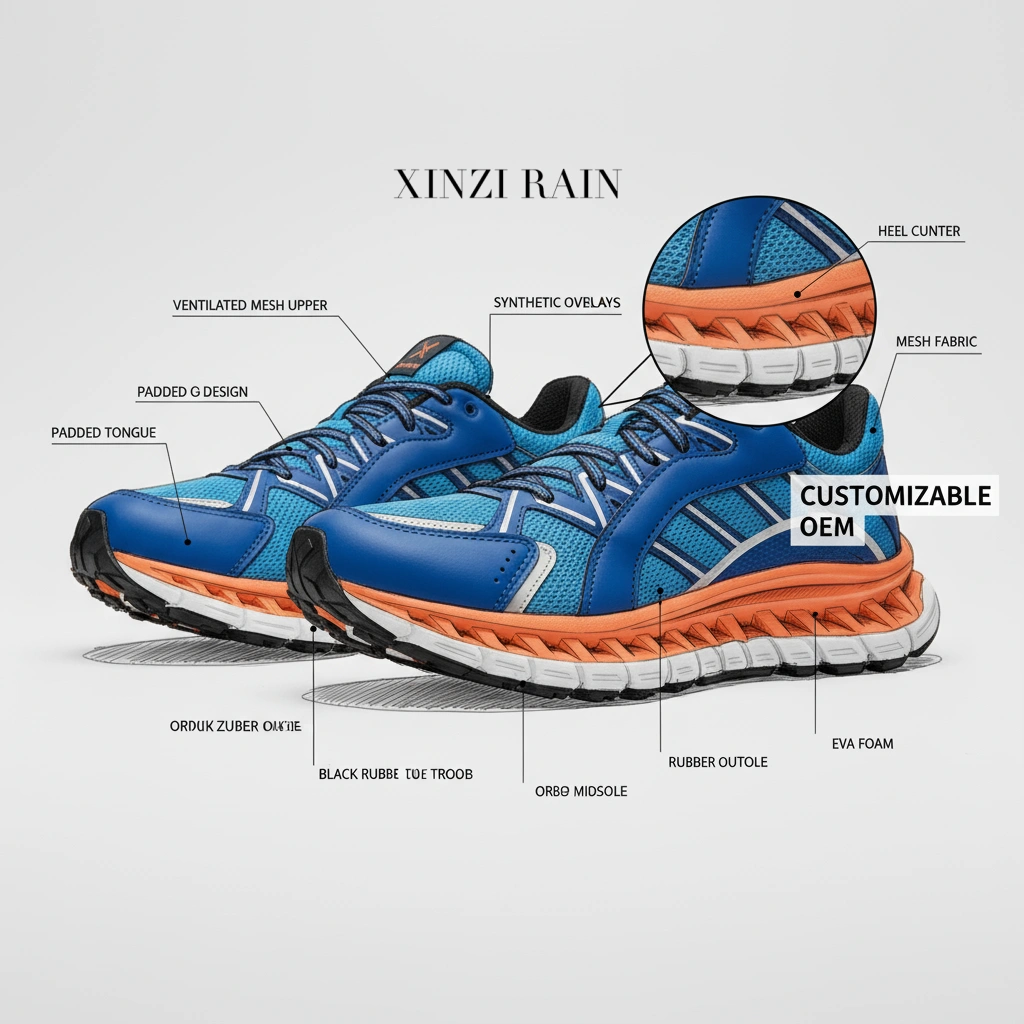 Custom Blue Mesh Running Shoes | OEM/ODM Athletic Shoe Manufacturer