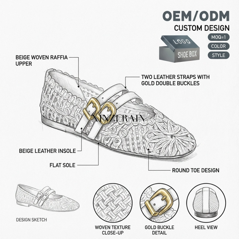 أحذية باليه مسطحة من الماكراميه صديقة للبيئة | أحذية ماري جين مسطحة عريضة مصنوعة يدويًا