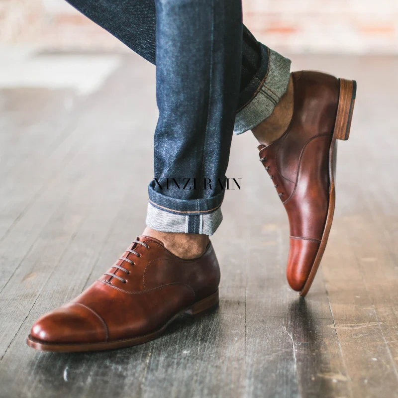 Custom Cap Toe Oxford Dress Shoes