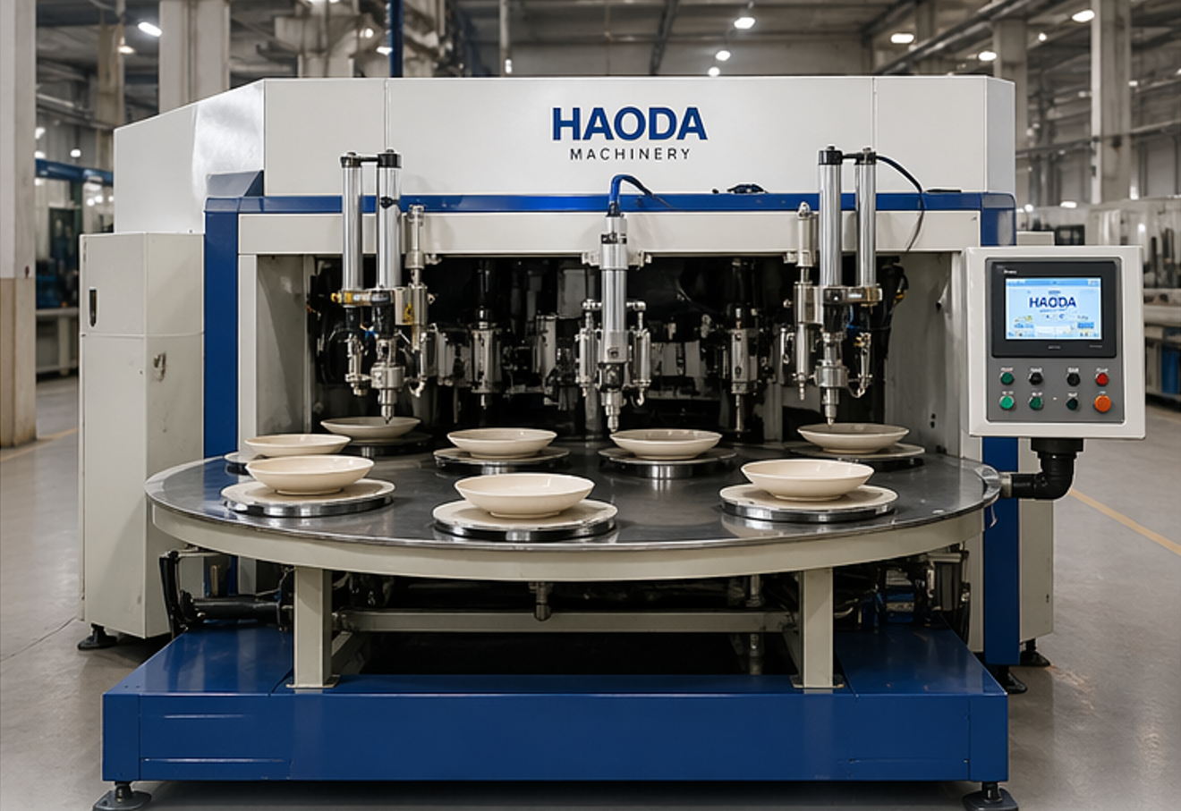 4-station spray glazing machine