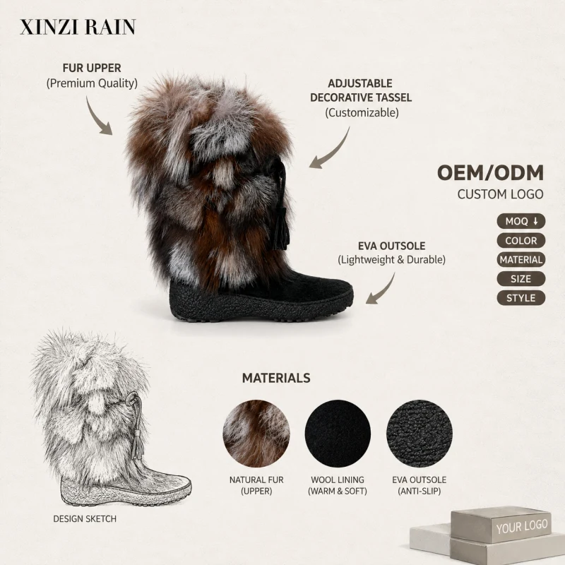 Custom Fur Winter Boots Manufacturer - HERRAINS