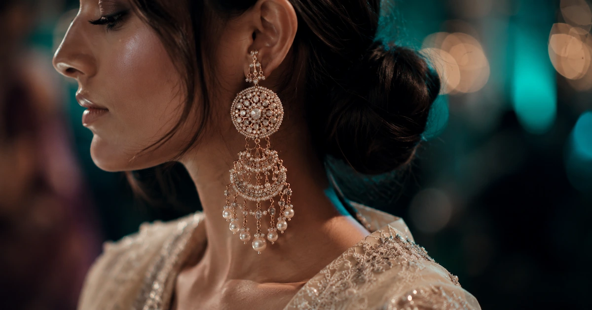 Statement earrings event jewelry scene