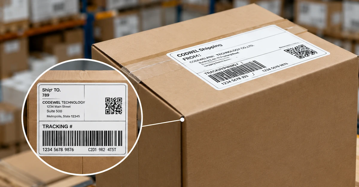Barcode labels for warehouse shipping
