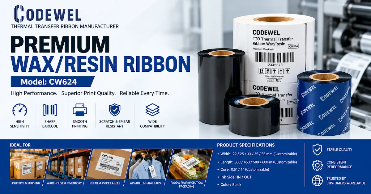 Wax resin ribbon manufacturer CW624