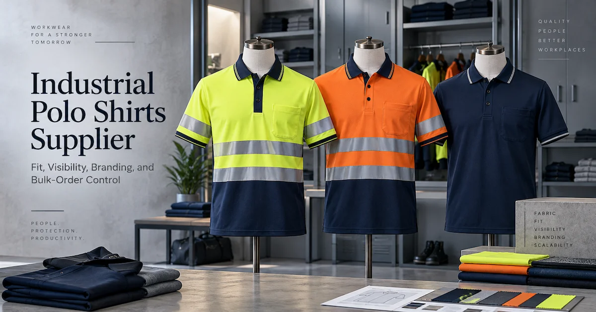 Industrial Polo Shirts Supplier: How B2B Buyers Control Fit, Visibility, Branding, and Repeat Orders