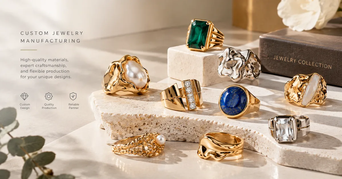 Custom statement rings in various jewelry styles