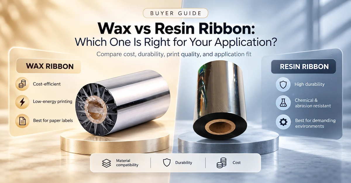 Wax vs resin ribbon for label printing guides